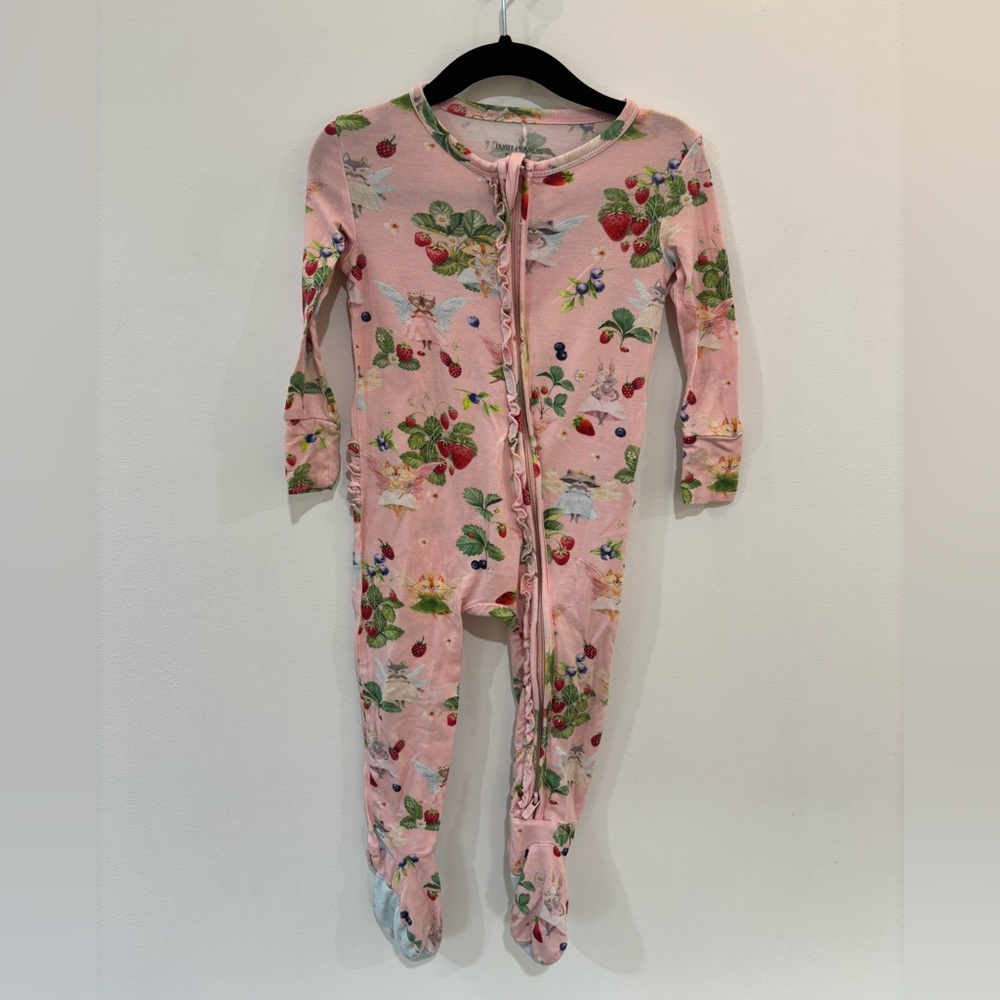 Posh Peanut Bamboo Ruffle Fruit and Ballet Animals Footie Onesie